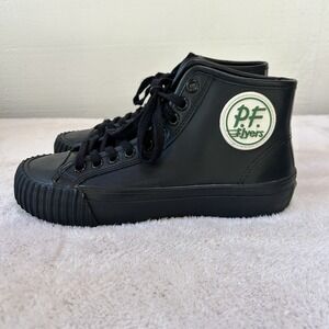 PF Flyers Center Hi Top Shoes Leather Sandlot Benny The Jet Triple Blk M 4/W 5.5